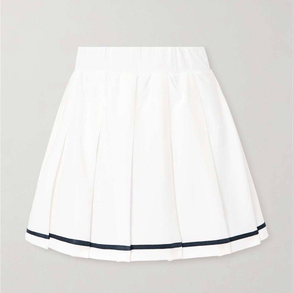 Varley Clarendon Striped Pleated Stretch-Twill Mini Skirt (XS)